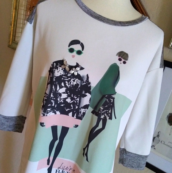 Zara 2015 Collection Black and White Life's a Graphic Runway‎ Tunic - Picture 3 of 6